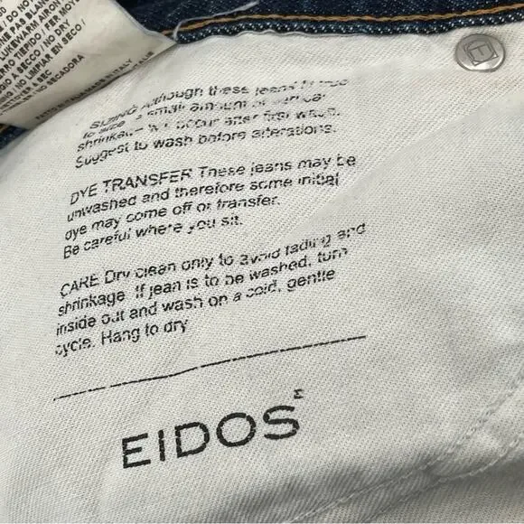 EIDOS Men’s Napoli Made in Italy 100% Cotton Dark Wash Euro 5 Pocket Jeans 36